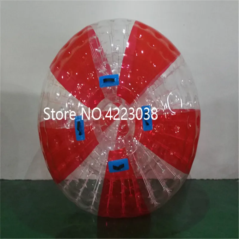 И насос Zorb мяч 2,5 м человек хомяк мяч ПВХ 0,8 мм Материал Zorb надувной шар уличная игра - Цвет: half red and clear