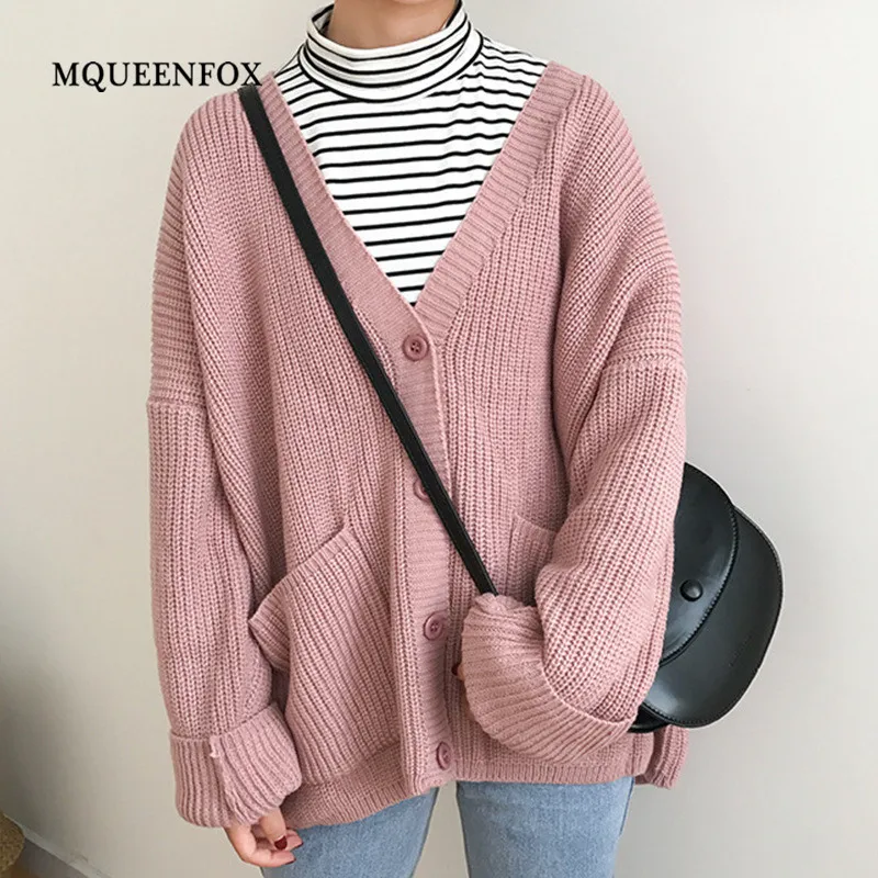 

2019 New autumn winter sweater casual women Warm Long sweater cardigan Female Knitted Coat warm autumn gery cardigan