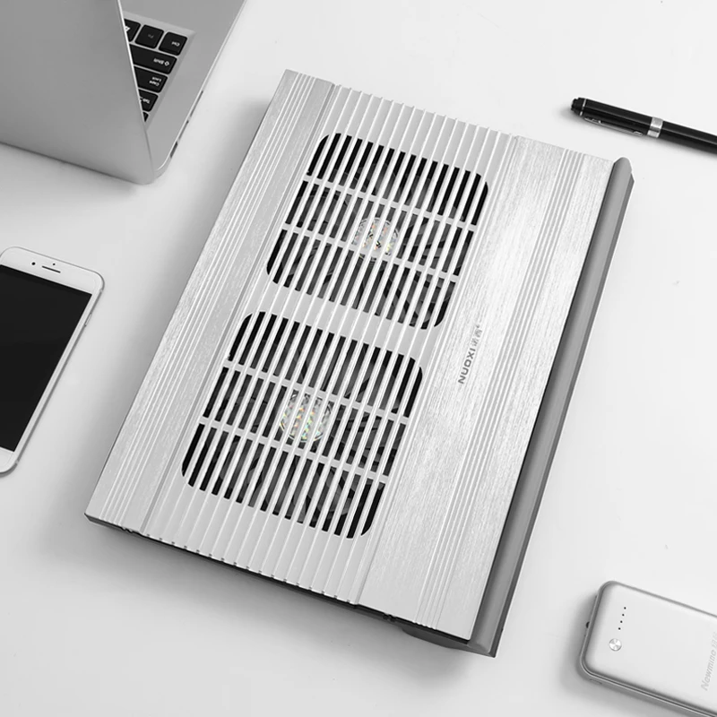 Ноутбук 2 вентилятора кулер подходит 9-17 дюймов для ноутбука ПК компьютер охлаждающая подставка для игр Высокое качество алюминиевый сплав Подставка для ноутбука