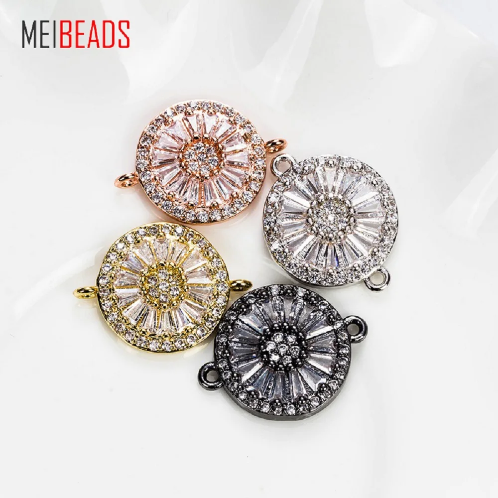 MEIBEADS 1 шт. 14*21 мм модный браслет с цветами из кристаллов разъем медные Подвески