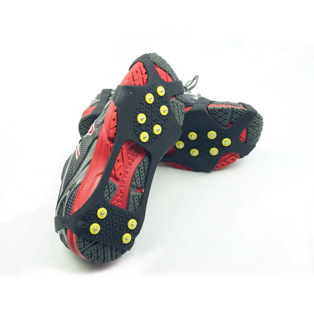 ZK30 Drop Ship 10 Stud Universal Ice Grips Snow Shoe Spikes Cleats Crampons Winter Climbing Safety Tool Anti Slip Shoes Cover