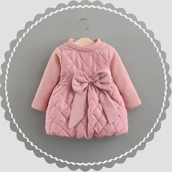 

2017 new winter toddler baby dress girl Christmas dress dress princess dress for girls dressed velvet padded children's dress