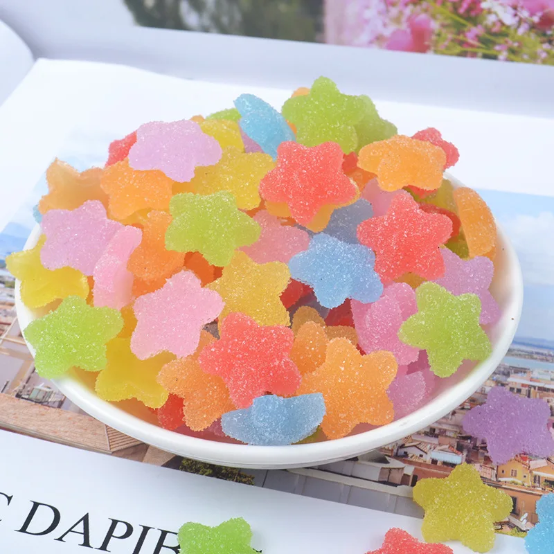 

DIY 10pcs/bag Slime filler Supplies Toys star Mini Pretend Star Candy Slime Accessories Filler for Fluffy Clear Crystal Slime