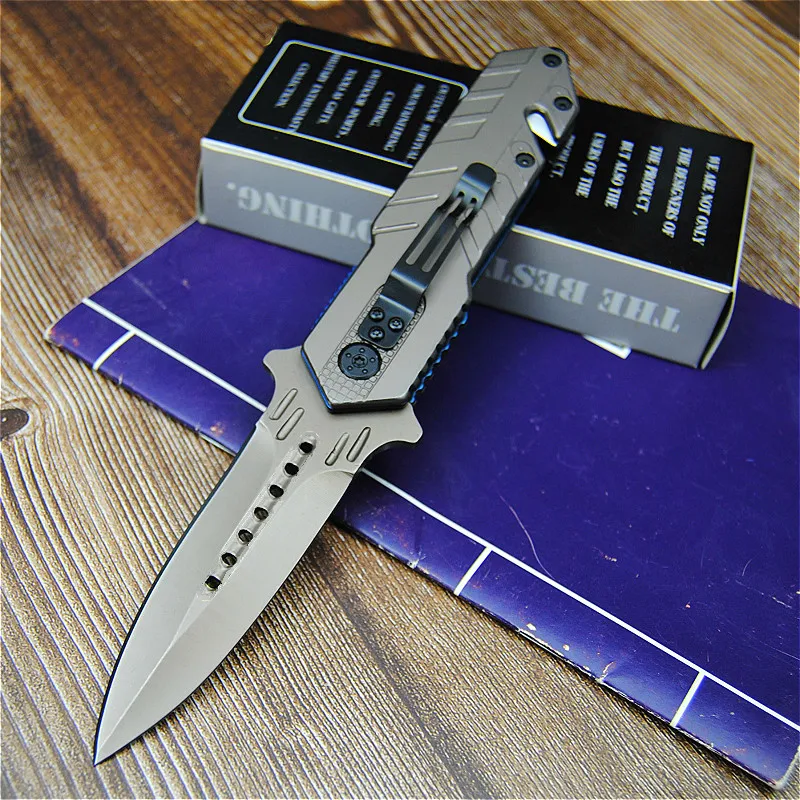 Итальянский стиль 440C BlackHalf зуб складной нож 8,1 дюймов Открытый складной Охотник Универсальный Открытый тактический складной нож