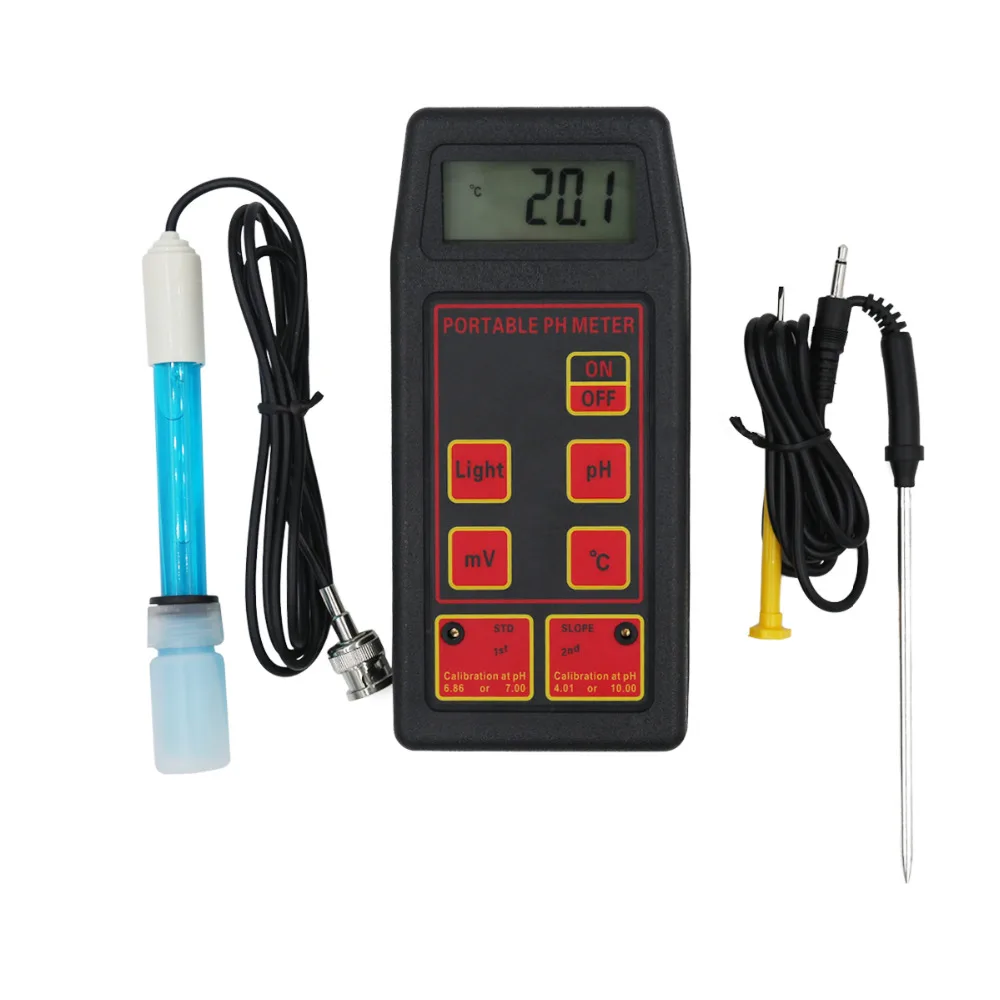  High Accuracy 3 in 1 Portable pH/mV/Temp Meter with Replaceable pH & ORP Electrodes Temperature Pro