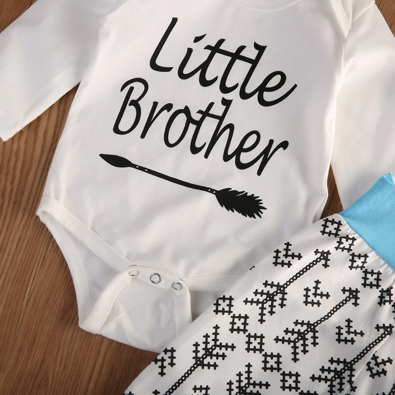 Комплект одежды для малышей; комбинезон с принтом «Маленький братец»; футболка и штаны; комплект одежды; новые модные одинаковые комплекты для семьи