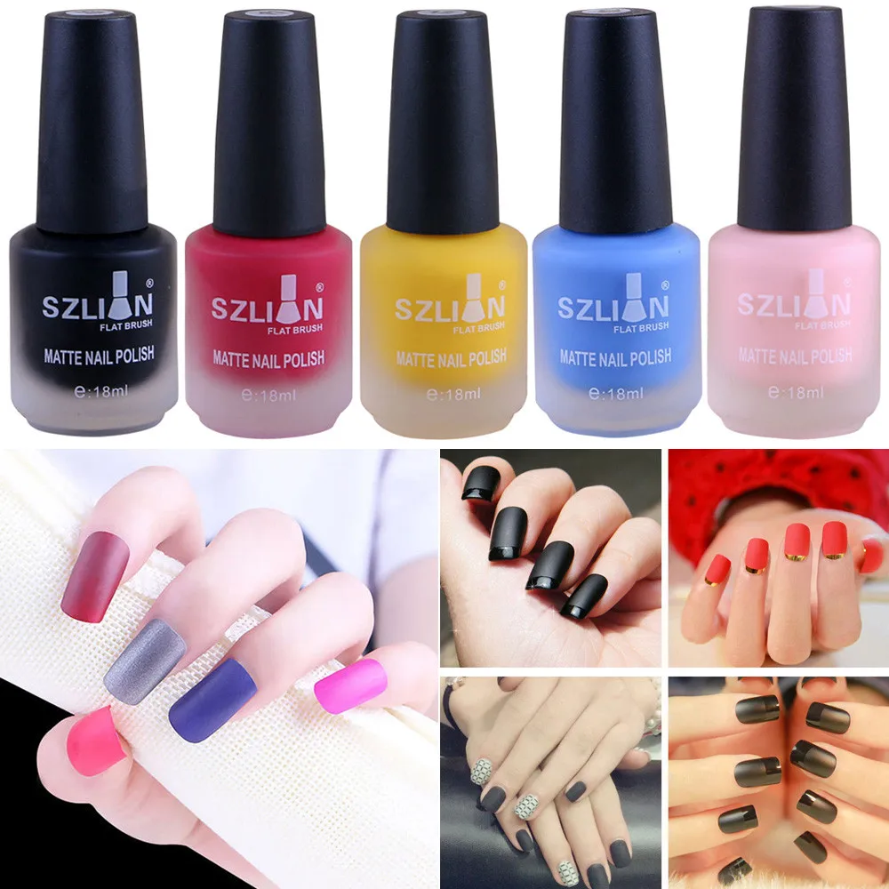 

18ml Matte Dull Nail Polish Fast Dry Long Lasting Nail Art Matte Nail Polish Gel 0524