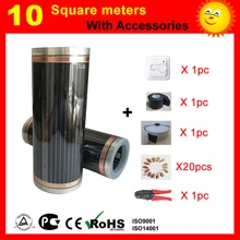 10 Square meter Infrared Heating film, AC220V floor heating film 50cm x 20m, room heater good to health