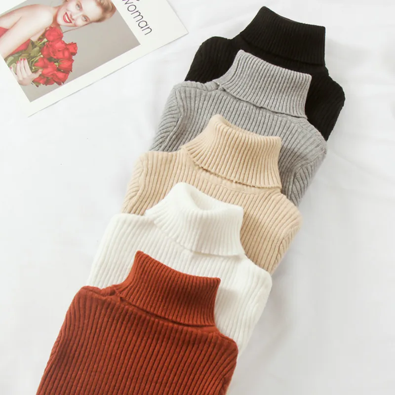 

Half Turtleneck Sweater Women 2019 Long-sleeved Short Autumn Winter Pullover Slim Knit Bottoming Top Fashion Sweater Female