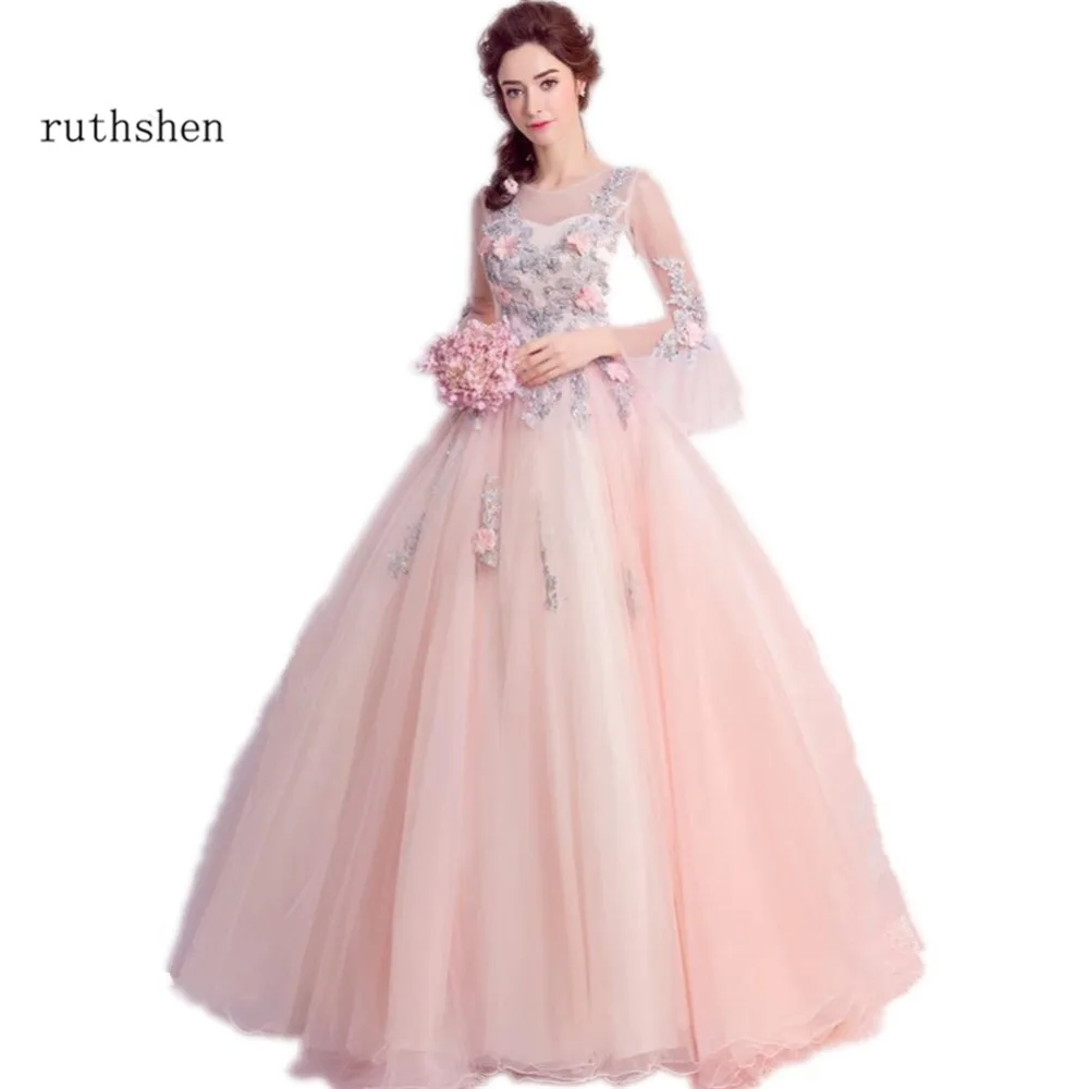 Ruthshen бальное платье платья для Quinceanera с цветочной аппликацией бусины сладкие