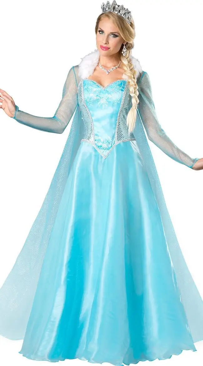 Adulto princesa vestido Cosplay disfraces de Halloween para las mujeres adultos Snow Queen traje Cosplay partido formal azul|halloween costume|costume for costumes for women - AliExpress