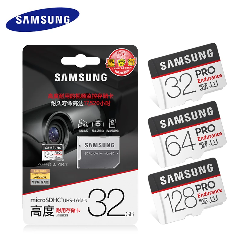 Новая карта памяти Samsung Micro SD Card PRO выносливость 100MBs 128 GB 64 GB 32 GB SDXC SDHC Class 10 TF карты C10 UHS-I модуль памяти Transflash карты
