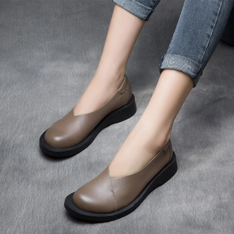Женская кожаная обувь на плоской подошве без застежки; коллекция года ...