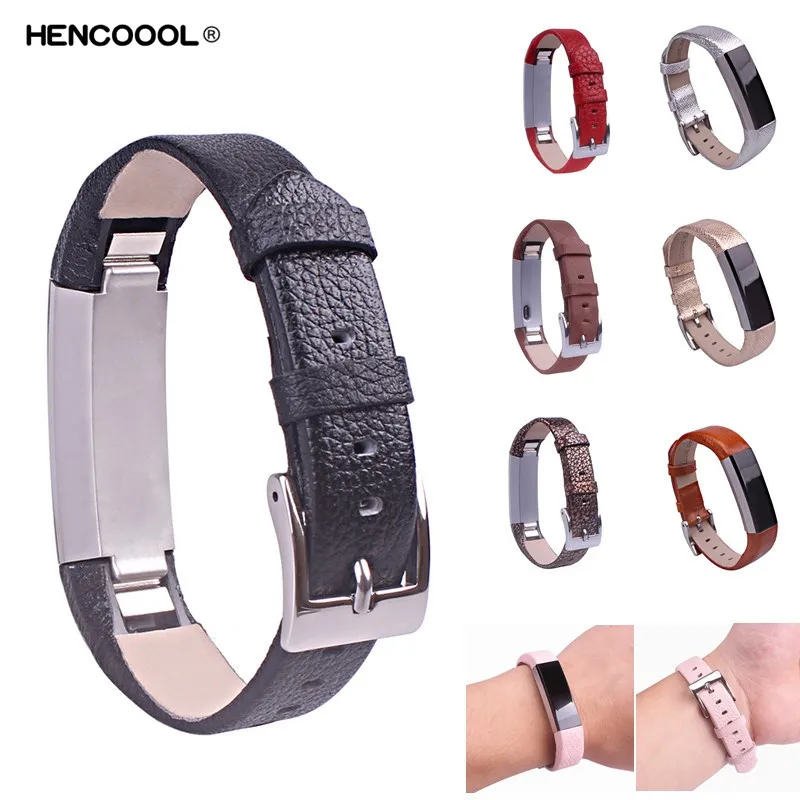 

High Quality Genuine Leather Wrist Band Strap Bracelet for Fitbit Alta Tracke Replacement Wristband Brown Black red