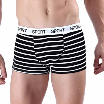 

Male Panties Cotton Men's Underwear Boxers Breathable Boxer Solid Striped Underpants Knickers Comfortable Plus Size Shorts 6.13