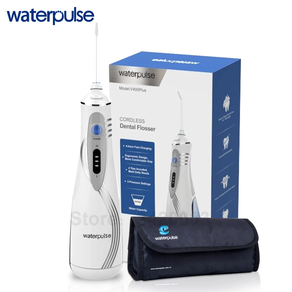 

Waterpulse V400 with Taveral Bag Oral Dental Irrigator 240ml Portable Water Dental Flosser Electric Oral Irrigation Hygiene