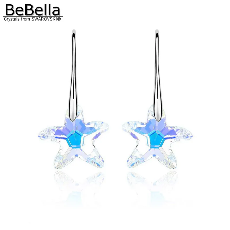 

BeBella crystal starfish drop earrings with Crystals from Swarovski fashion jewelry for girl women girlfriend Christmas gift