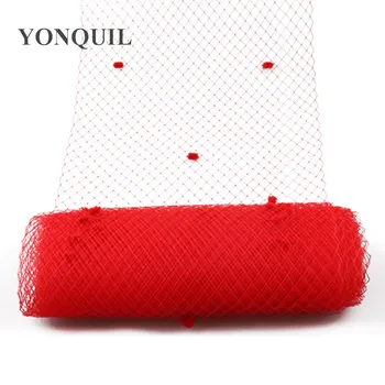 

Red of colors Birdcage Veils with Dot 45 CM For Women Fascinator Veiling material Netting fabric DIY hair accessories 5Yards/lot