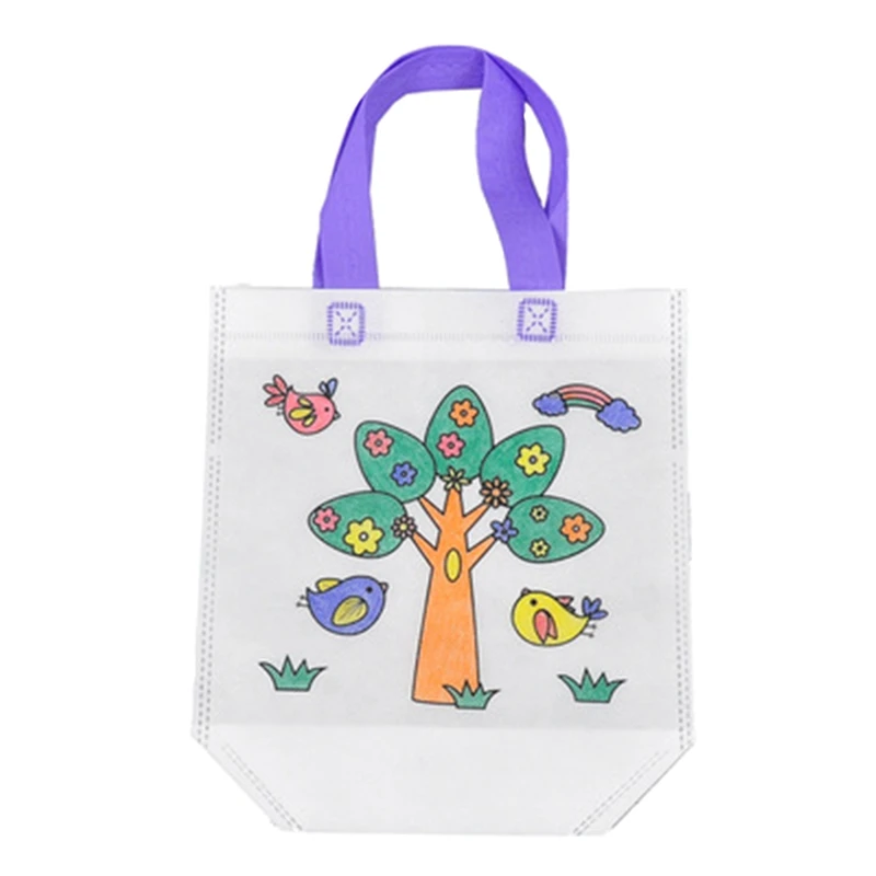 

Pictures Kindergarten Handbag non-woven Stationery Set Gift Painting Bag Coloring for Children 1set DIY Graffiti