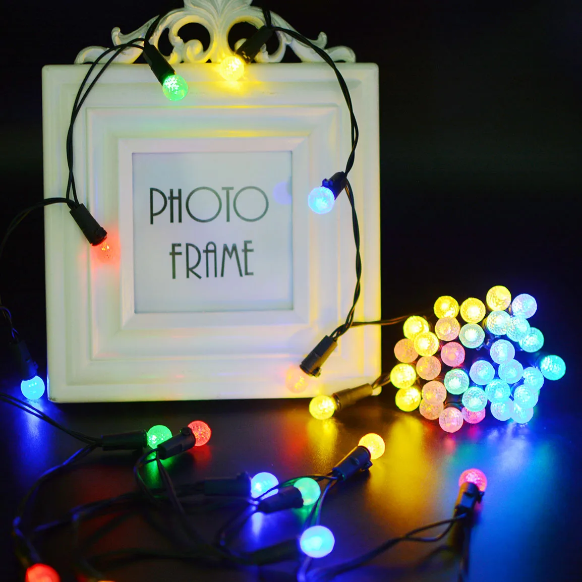 Dcoo Солнечный Гирлянды светодиодные огни 8 режимов 50leds мяч Наружное Освещение Сад