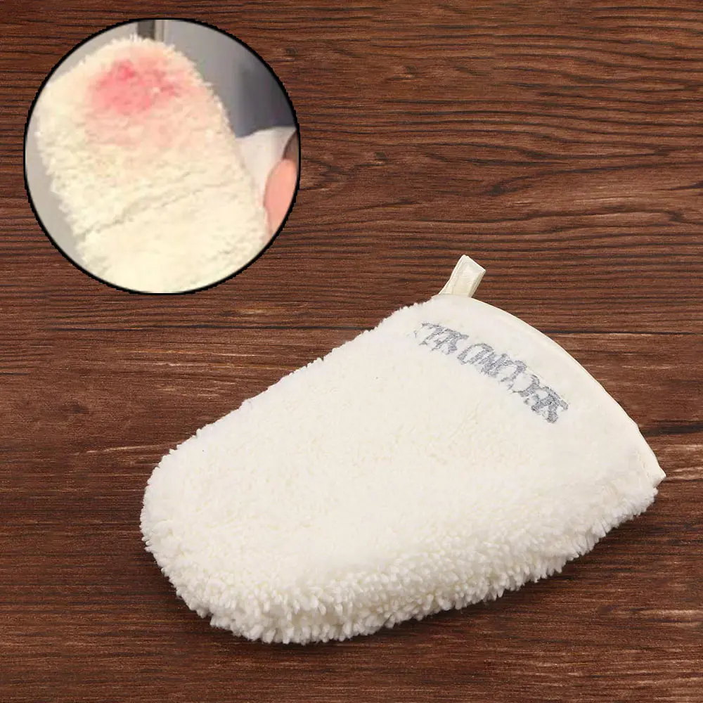 

New 1Pcs Makeup Remover Gloves Easy Quick To Remove Lip Eye Face Eyelashes Makeup Double-layer Micro Fiber Makeup Remover Gloves
