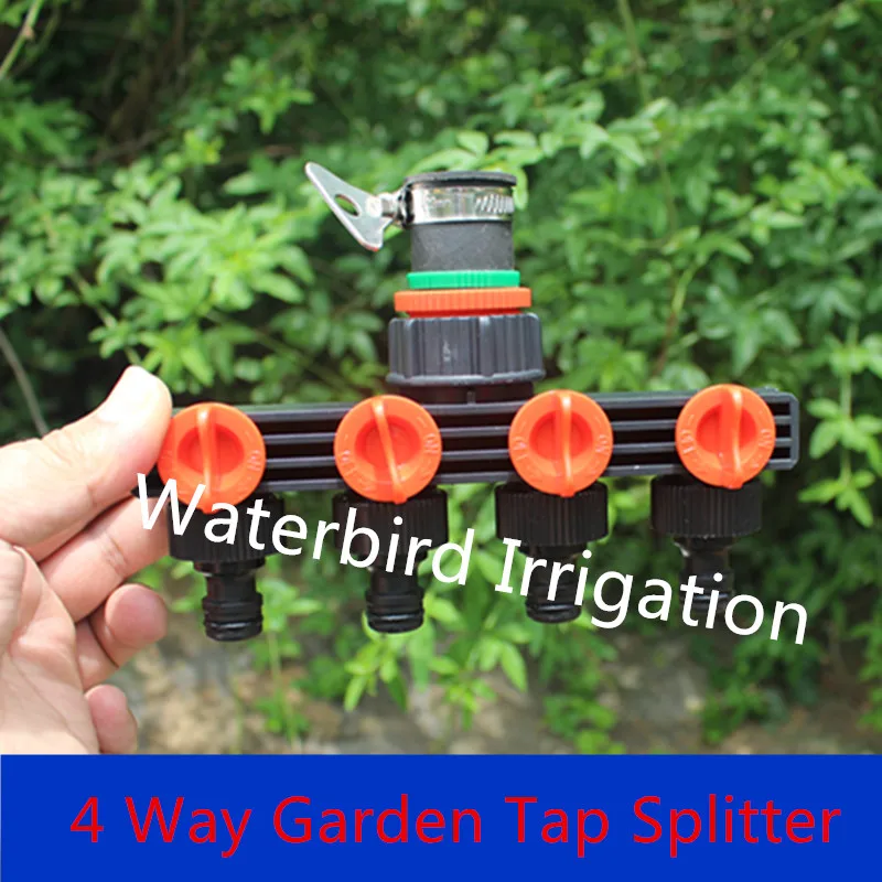 4 Way Garden Tap Splitter Outdoor Water Tap to Garden Hose Lock
