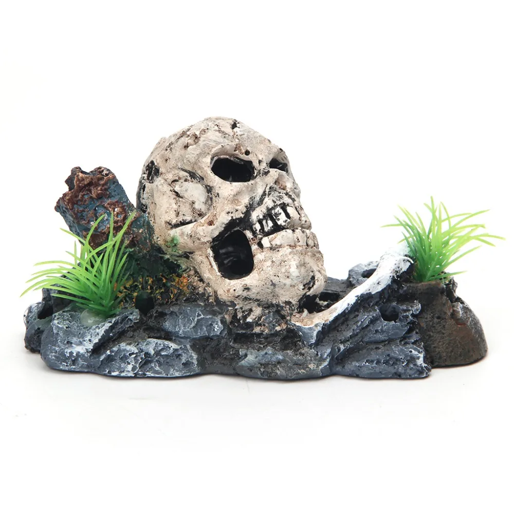 

Pirate Skull Skeleton Aquarium Ornament Hiding Cave Fish Tank Decoration Decor co2 aquarium