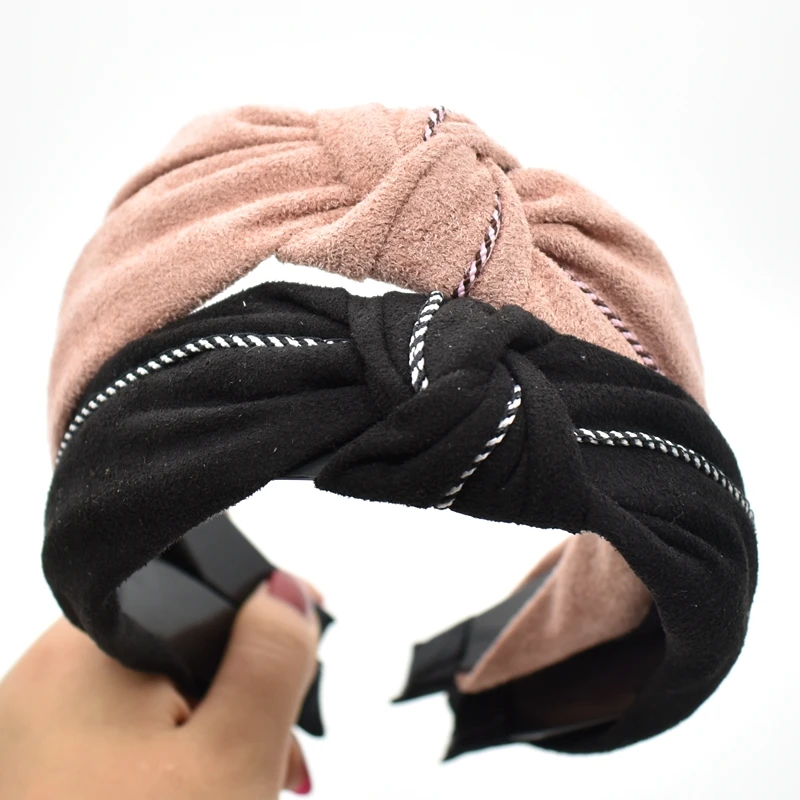 

Korean Suede Fabric Boutique Hairband Cloth Bow Headband Women Hair Head Hoop Bands Accessories For Girl Hairbands Headwear