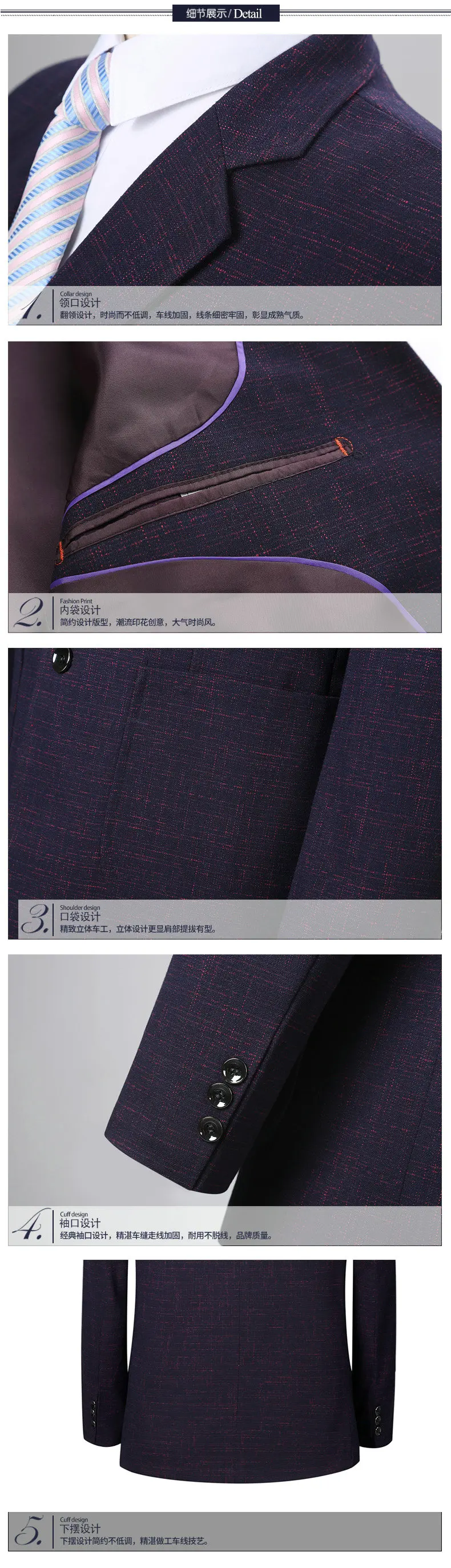 Man Business Casual Blazers Masculino Red Blue Gray Jacket Suit Male Notched Collar Blazer Homme Elegance Outfits For Men Suit Blazer (1)