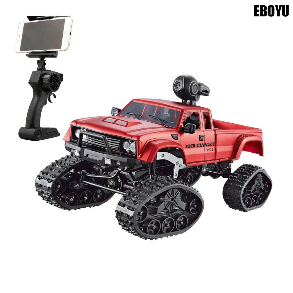  EBOYU FY002B+WiFi 2.4Ghz 1/16 4WD Snow Tires Truck Off-road RC Truck with Front Light WiFi FPV 0.3M