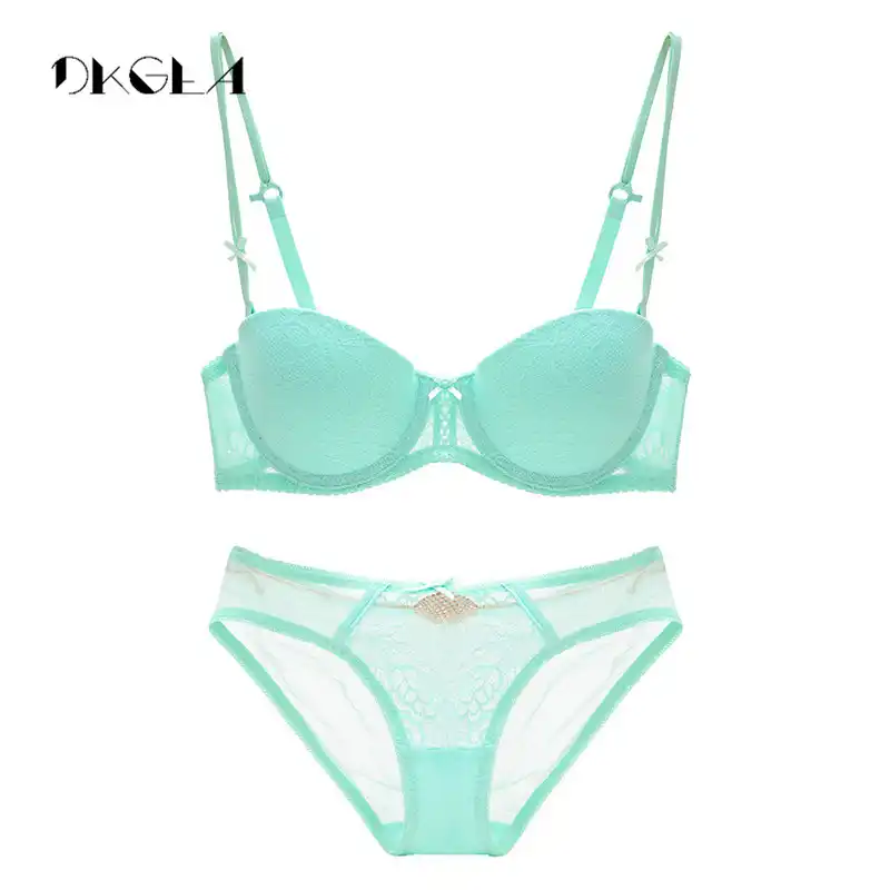 green bra and panty set