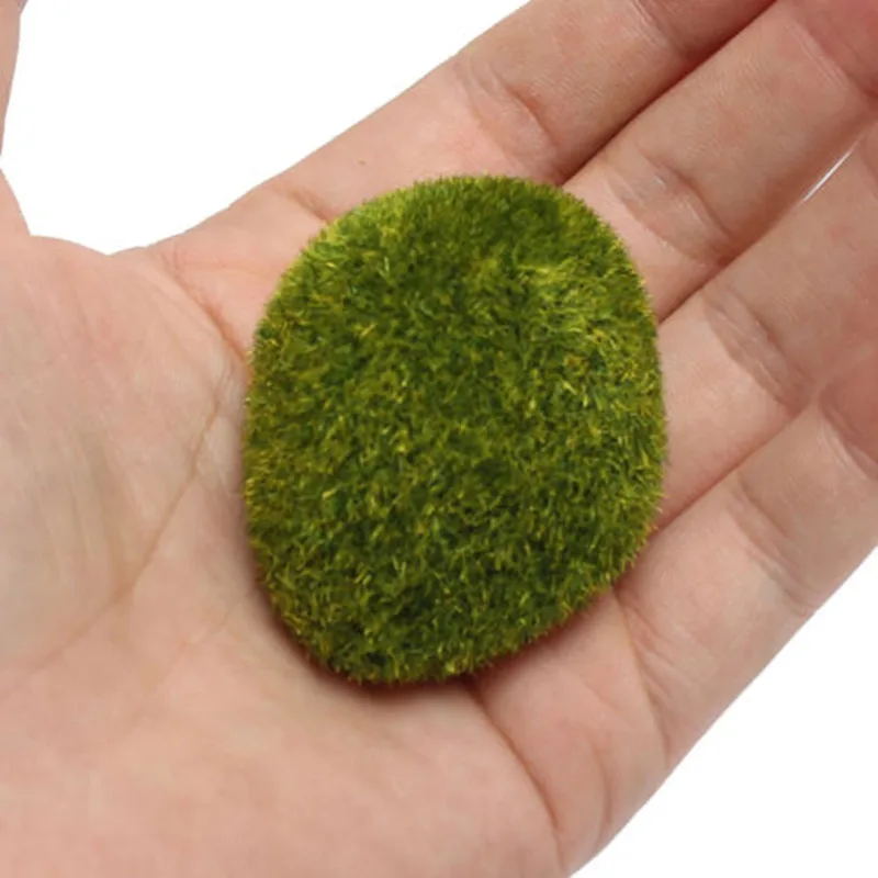

1pc Artificial fake moss lawn Mossy stone model Micro landscape fairy garden miniature decoration ornament