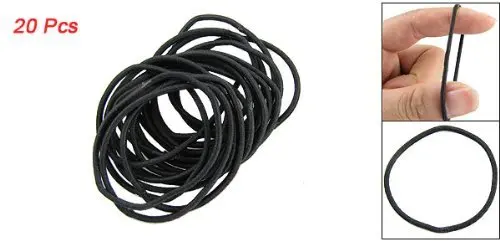 20 Pcs Black Elastic Hair Bands Ponytail Holders For Ladies Women | Красота и здоровье