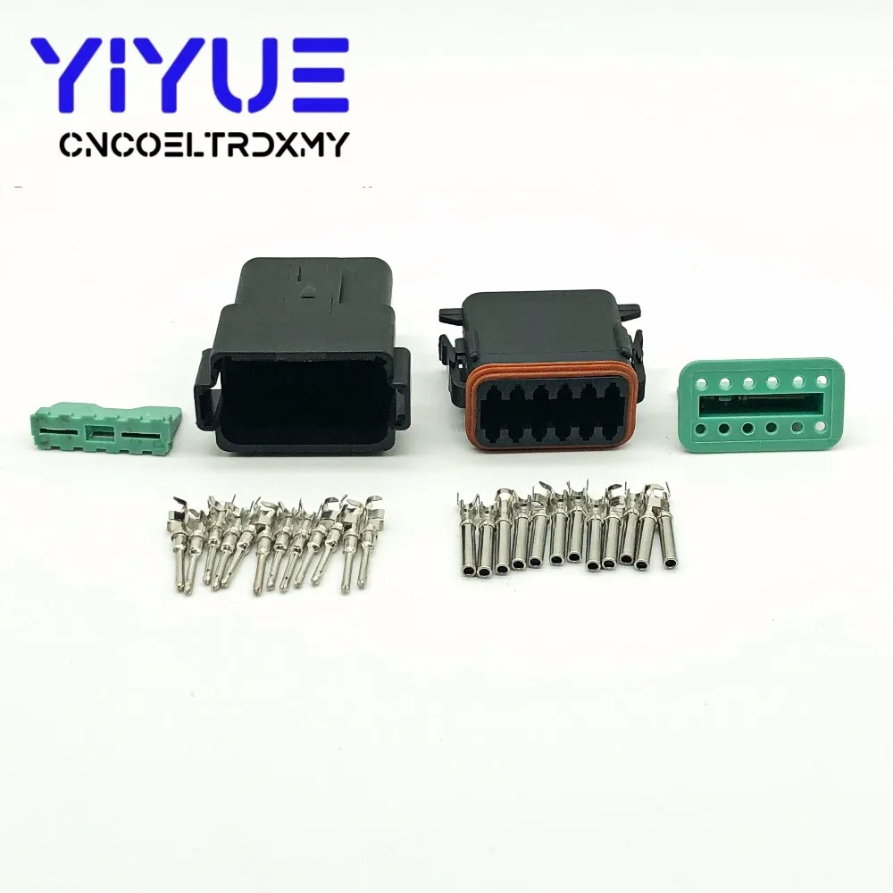 10 Sets 12 Pin Female Male DT DT06-12S DT04-12P Black Vehicle Speed Accelerator Pedal Automotive Connector For Deutsch (2)