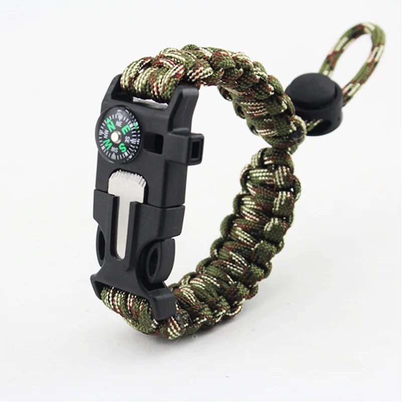 Военный аварийный Paracord EDC браслет многофункциональное Походное полевое, для выживания тактика побега наручный ремень для выживания в пустыне - Цвет: Camouflage