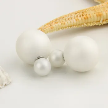

Free delivery double circuit face imitation pearl stud lady earring face dual two-lane wear big earrings colorful