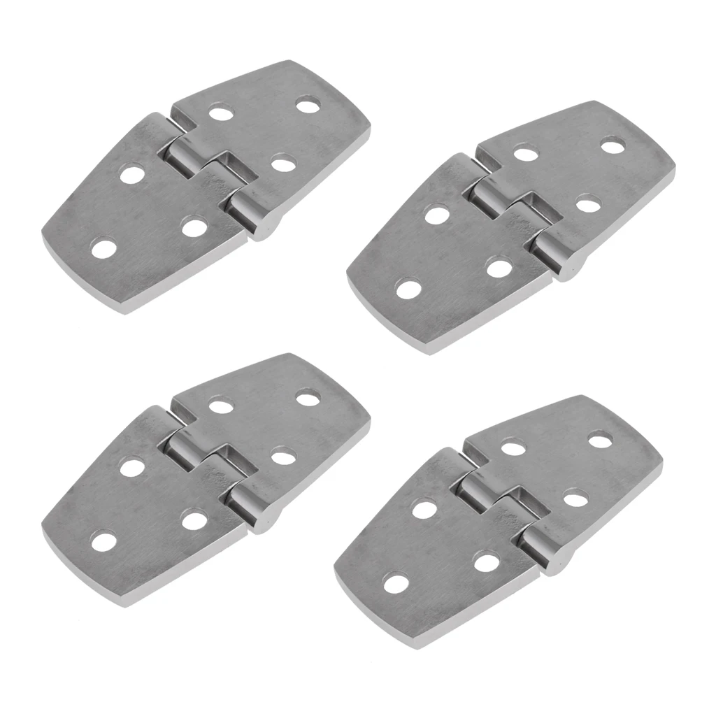 4 Pack Marine Boat Yacht Mirror Polished Door Hinge 3x1.5 inch - 316 Stainless Steel