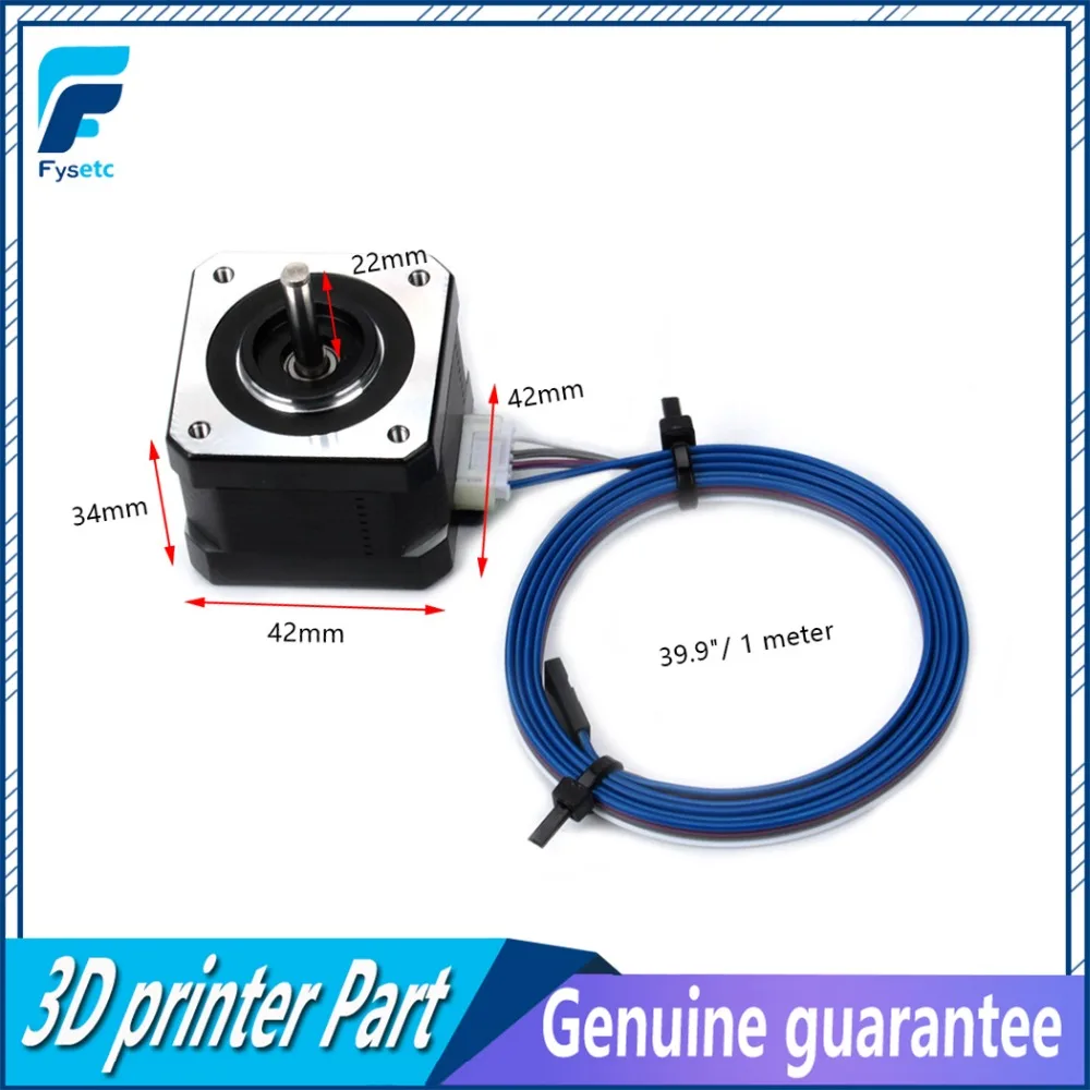 

Nema 17 Stepper Motor 34 Motor 1.8 Stepper Angle 1.5A 2 Phase Body 4-Lead With Cable for 3D Printer Extruder Prusa i3 MK3
