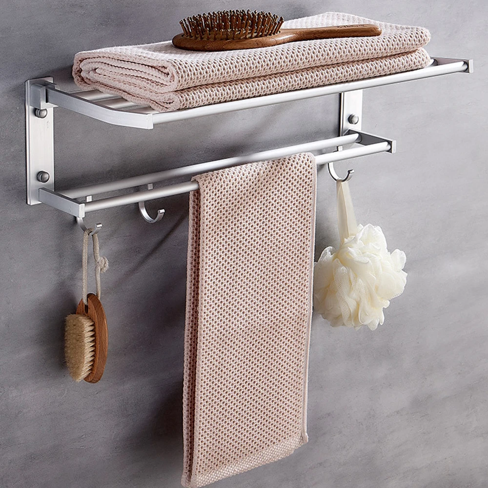 

Holder Towel 40cm Steel New Soap Storage Clothes Racks Stainless Foldable Bathroom Hook Shelf Organizer Sponge With Mounted Wall