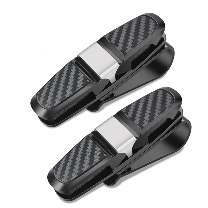 

1Pc Car Sun Visor Sunglasses Holder Eyeglasses Clip Black Universal Ticket Card Clamp Fastener Cip ABS Car Glasses Case Portable
