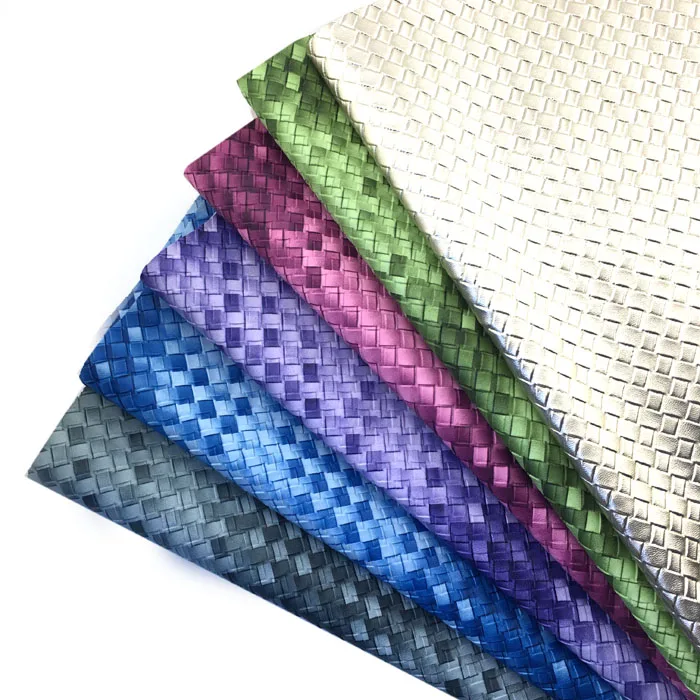 2016 New Arrival PU Gradient Woven Leather DIY Handmade Bag Soft Sofa Material Leather 50X65CM Free