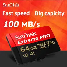 SanDisk Extreme Pro MicroSDHC/MicroSDXC Новое Обновление карты памяти MicroSD карты TF карты 100 МБ/с. 32 ГБ 64 ГБ 128 ГБ Class10 U3 A1 V30