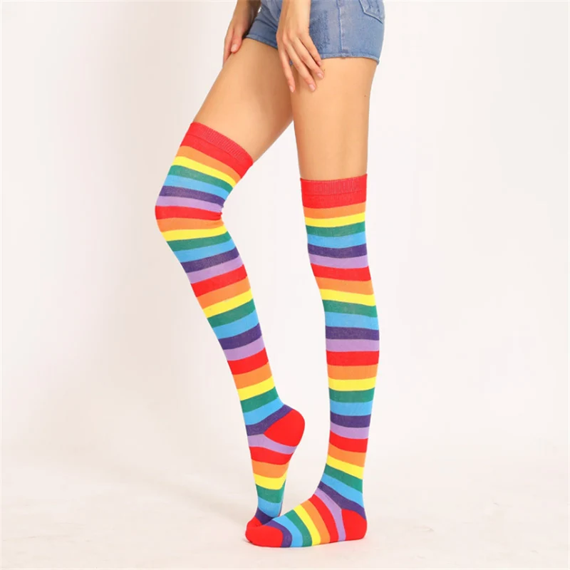 Knee Socks Girl Women Sexy Slim Striped Long Socks Autumn Christmas Halloween Easter Ball Party Costume Knee High Socks Women - Цвет: 51039