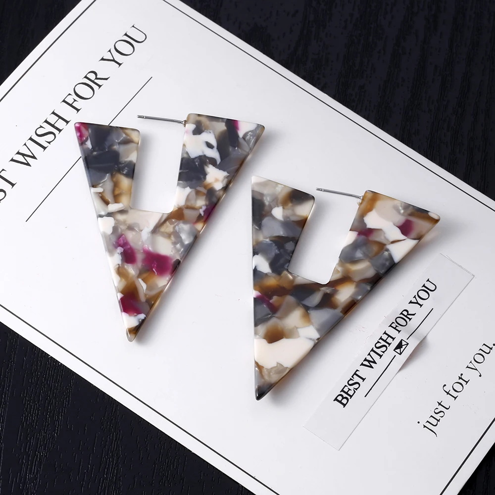 VIVILADY Trendy Triangle Acrylic Hoop Earrings Women Geometric Statement Boho Leopard Jewelry Brinco Accessories Bijoux Gifts - Image 4