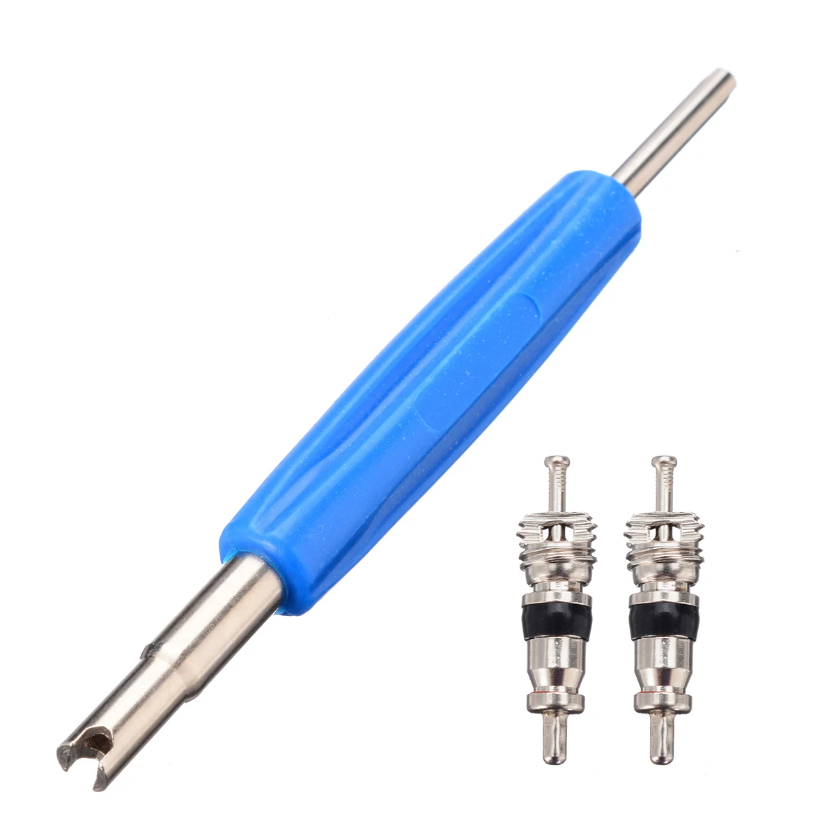 2pcs Tyre Valve Cores with Tyre Valve Key For Car Bike Truck Motorcycle Replacement Tire Tyre Valve Stem