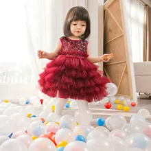 Высокое качество, Новое Детское платье кружево с золотыми пайетками, вечерние платья-пачки на бретельках, свадебная одежда размер От 1 до 8 лет, vestido infantil CA557