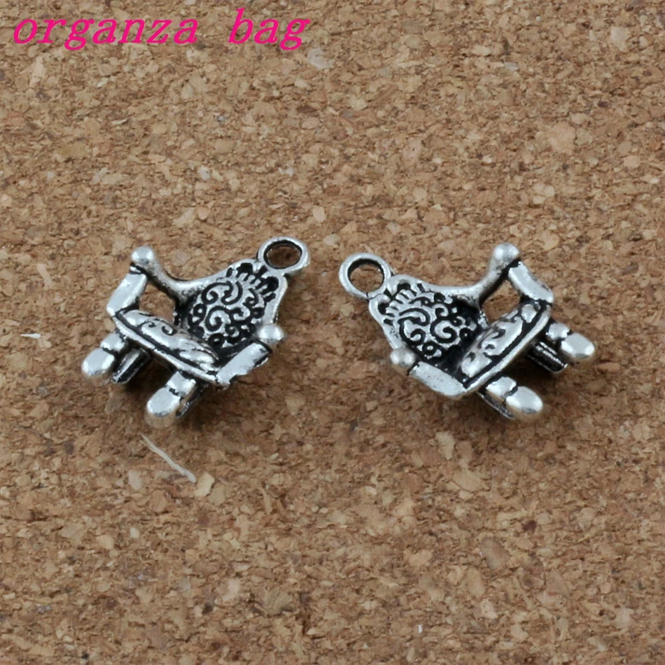 100pcs/lot 3D Chair Sofa Charm Pendants 100Pcs/lot Hot sell Antique Silver Jewelry DIY 13.5x20X5mm A-181