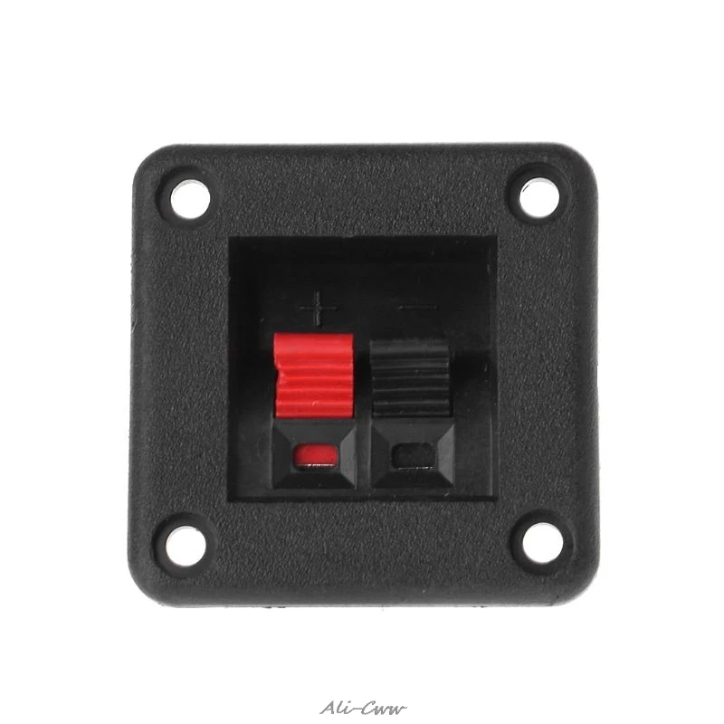 10PCS Speaker Terminal Plate 2 Position 2 Terminals Spring Clip Black