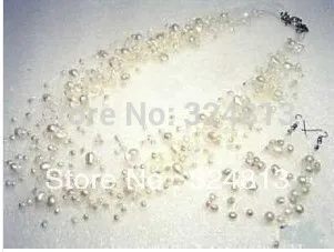 

HOT SELL - Fancy Beautiful wedding pearl necklace earrings Sets #963 -Top quality free shipping
