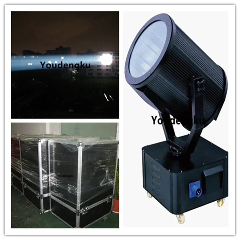 

Free shipping 5000w Super power Xenon lamp tracker light outdoor searchlight sky beam light with flightcase